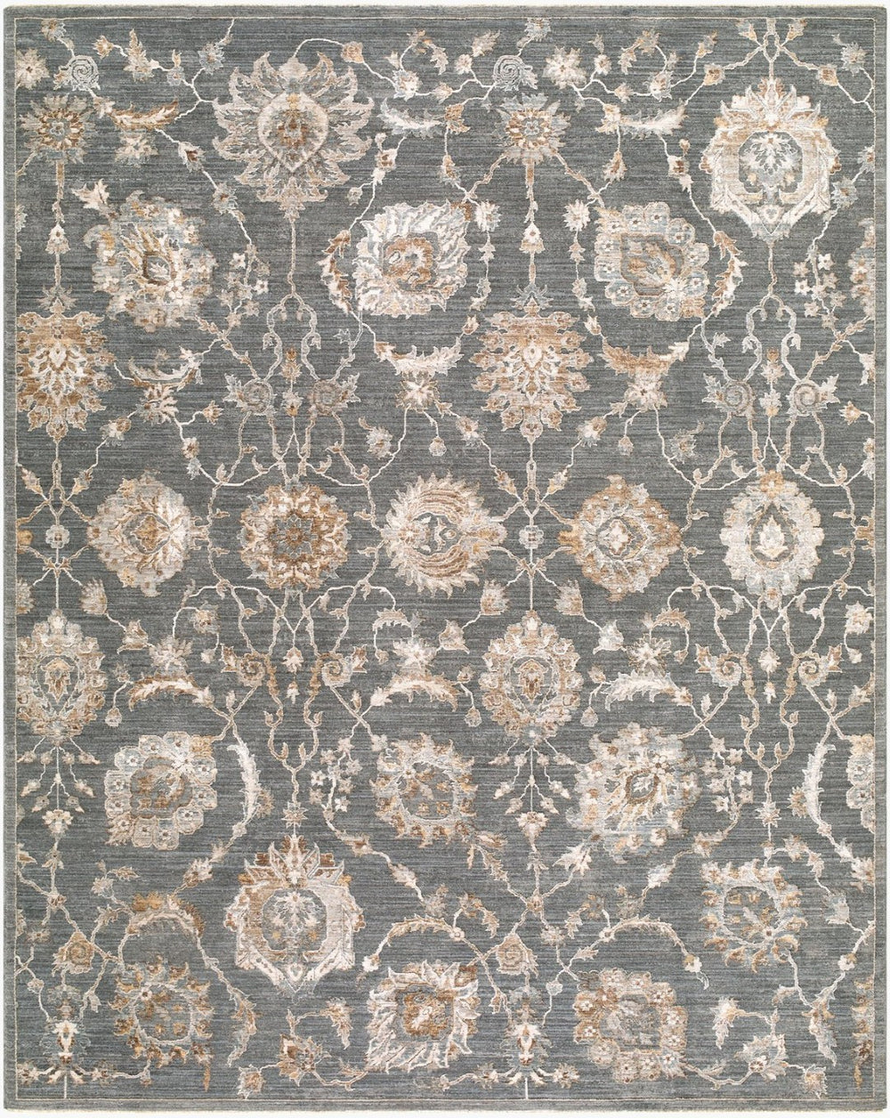 Livabliss Arda Traditional Medallion Polyester Area Rug with Fringe for Living or Dining Rooms Deep Teal, Dark 9' x 12'2" ACZ2305-9122