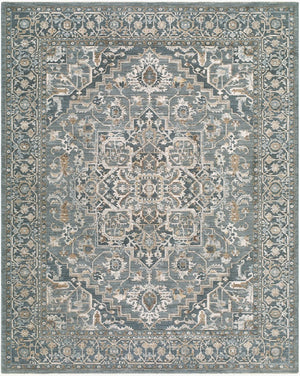 Livabliss Arda Traditional Fringe Area Rug Turkish Woven Polyester for Living and Dining Rooms Deep Teal, Dark 7'10" x 10'2" ACZ2306-710102