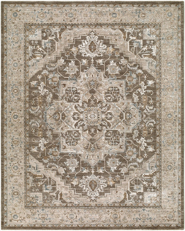 Livabliss Arda Traditional Fringe Area Rug Turkish Woven Polyester for Living or Dining Rooms Taupe, Medium G 7'10" x 10'2" ACZ2308-710102