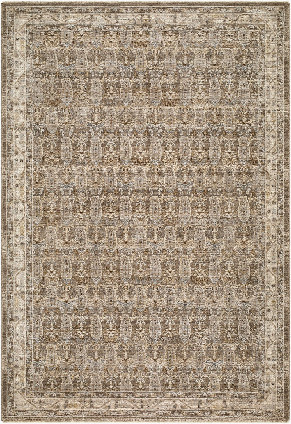 Livabliss Arda Machine Woven Polyester Area Rug with Oriental Motif and Fringe for Living Rooms Charcoal, Taupe 10' x 13'11" ACZ2311-101311