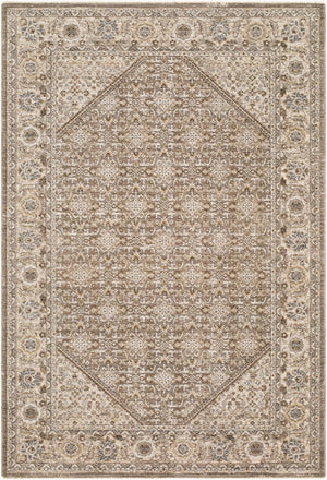 Livabliss Arda Traditional Fringe Area Rug Machine Woven Polyester Plush Living Room Floor Charcoal, Taupe 2'7" x 10' ACZ2313-2710