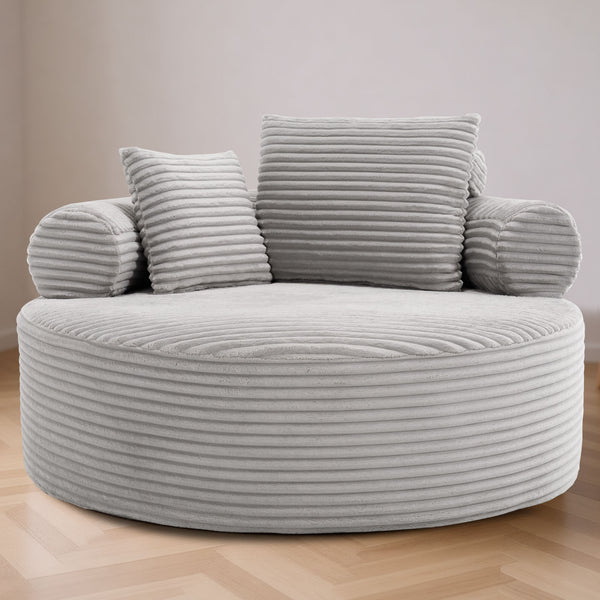 English Elm Round Cloud Sectional Sofa Bed with Memory Foam Cushions for Modern Living Spaces W3224P444277
