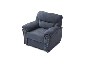 English Elm Hamilton Chair with Nailhead Trim and Pillow-Top Arms, Plush Chenille Seat and Removable Backrest Blue 33 L x 40 W x 23 H B078P349530