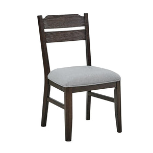 English Elm Omal Farmhouse Counter Height Dining Chairs Slatted Wood Frame Gray Upholstered Seat B056P417082