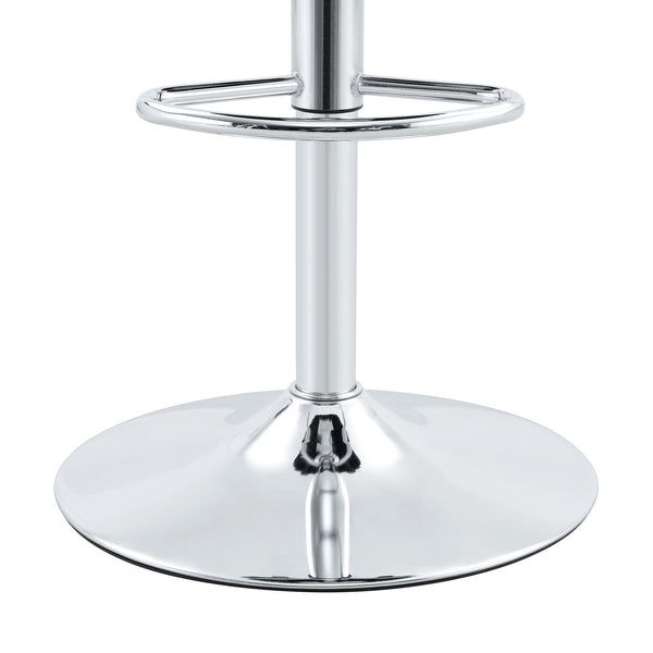 English Elm Set of 2 Adjustable Pu Leather Barstools with Chrome Base for Kitchen or Home Bar Black,Silver W3875P378576
