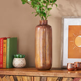 Christopher Knight Home® - Noble House - Beckwith Handcrafted Aluminum Bottle Vase, Burnt Copper