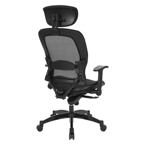 OSP Home Furnishings Executive Ergonomic Mesh Office Chair with Lumbar Support and Synchro Tilt for Home Workspaces 27876R