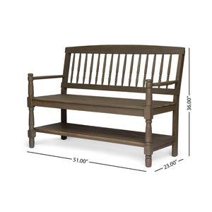 English Elm Christopher Knight Home® - Imperial Bench - Elegant Acacia Wood Storage Seat With Distressed Gray Finish For Home & Entryway 62539.00SGRY
