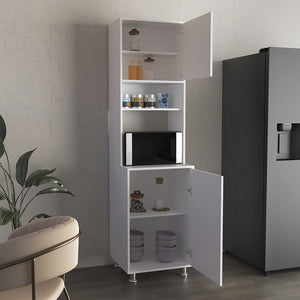 English Elm Cloudcroft White Pantry Cabinet for Kitchen & Living Room - Engineered Wood, Sleek Minimalist Storage Organized Durable B092P315579