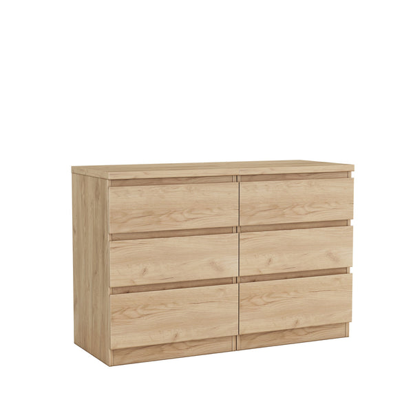 English Elm 19.7-inch Matte Finish 3 Drawer Nightstand Set of 2 Handle Free Modern Bedroom Storage Natural W3151S00077