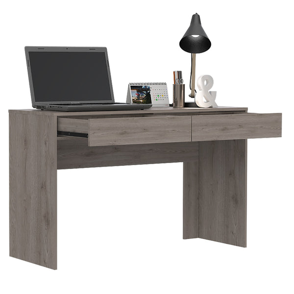 English Elm Acre Grey Writing Computer Desk with Two Drawers, 47.3" Work Surface, 29.4" Height for Comfort B070P188821