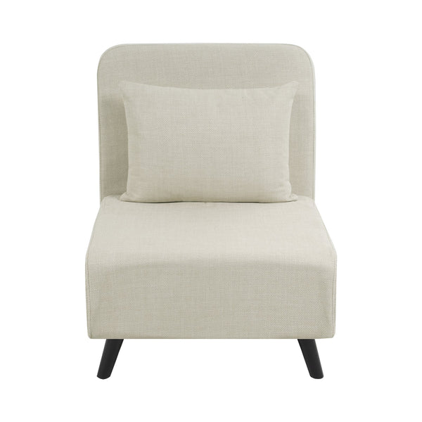 English Elm 3 Foldable Linen Chaise Lounge with Adjustable Backrest Footrest Detachable Pillow Convertible Sofa Bed for Small Spaces Beige 50.59 L x 27.76 W x 11.22 H W1716P280541