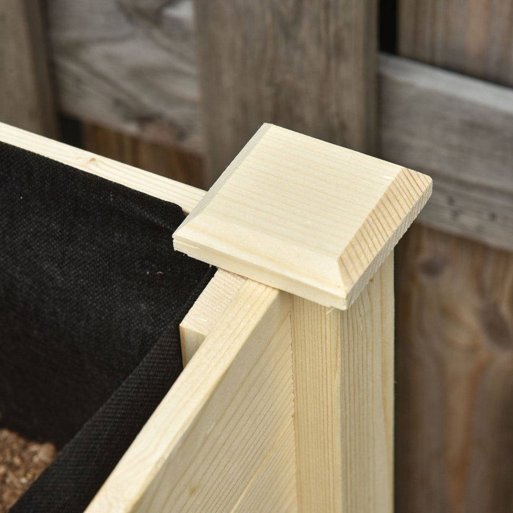 English Elm Outsunny Elevated Garden Bed With Lockable Wheels, Storage Shelf & Drainage For Small Spaces Gardening W2225P200902-GIGA