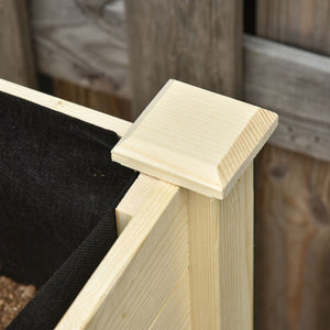 English Elm Outsunny Elevated Garden Bed With Lockable Wheels, Storage Shelf & Drainage For Small Spaces Gardening W2225P200902-GIGA