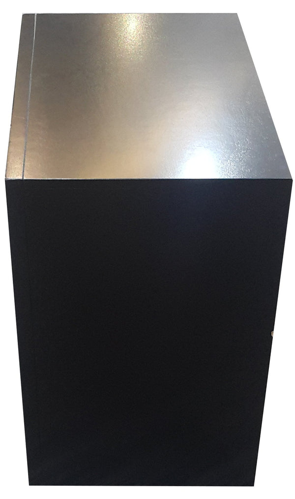English Elm Black 2-Drawer Nightstand with Tray — Elegant Okume Veneer Bedside Storage, Durable Top, Classic Design B062P209405