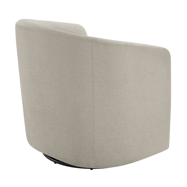 English Elm Ardena Sea Oat Swivel Barrel Chair Beige — Durable Commercial-Grade Fabric, Pocket Coil Seat, 360° Swivel B050P322592