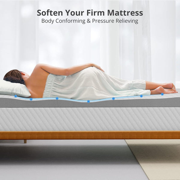 English Elm 2 Inch King Gel Memory Foam Topper Ventilated Cooling Layer for Pressure Relief B2716P331358