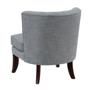 English Elm 1pc Modern Upholstery Button Tufted Accent Chair with Solid Wood Legs, Plush Cushioning for Living Rooms Dark Gray 26.5 L x 28.5 W x 22.5 H B011P305019