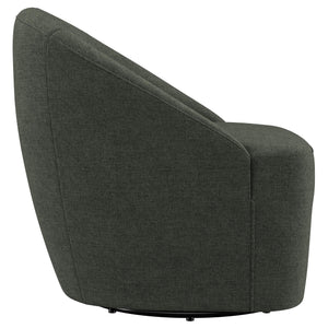 English Elm Denali Hunter Green Upholstered Swivel Chair — Rounded Barrel Back, Sloping Arms, Cozy Modern Accent Seat B062P353266