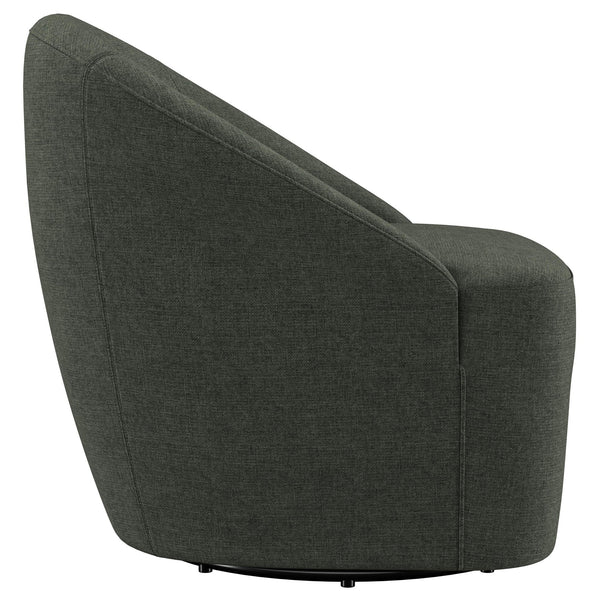 English Elm Denali Hunter Green Upholstered Swivel Chair — Rounded Barrel Back, Sloping Arms, Cozy Modern Accent Seat B062P353266