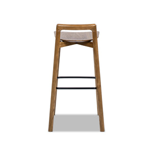 English Elm Jennifer Taylor Home - Sven Modern 30" Low Back Ash Wood Barstool with Black Iron Footrest — Durable, Sustainable Design Dark Brown B2719P395566