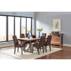 English Elm Set Of 2 Fabric Upholstered Dining Chairs In Rich Chocolate With Espresso Wood Frame Design B016P223109-GIGA