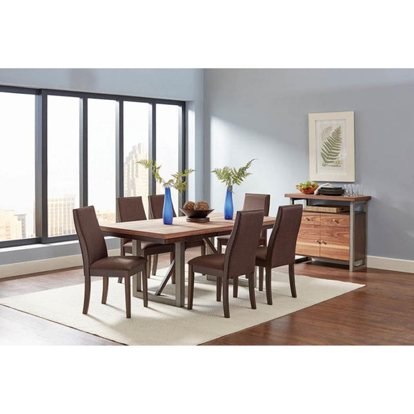 English Elm Set Of 2 Fabric Upholstered Dining Chairs In Rich Chocolate With Espresso Wood Frame Design B016P223109-GIGA