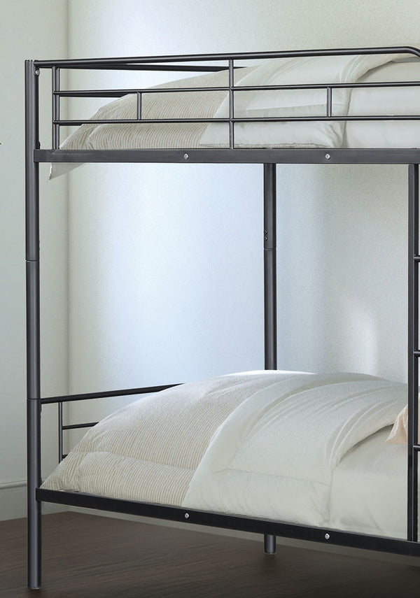 English Elm Black Twin Loft Bed with House-Style Gable, Full Metal Frame, Angled Ladder, Modern Kids Bunk Black 14 L x 80 W x 7 H B2741P348880