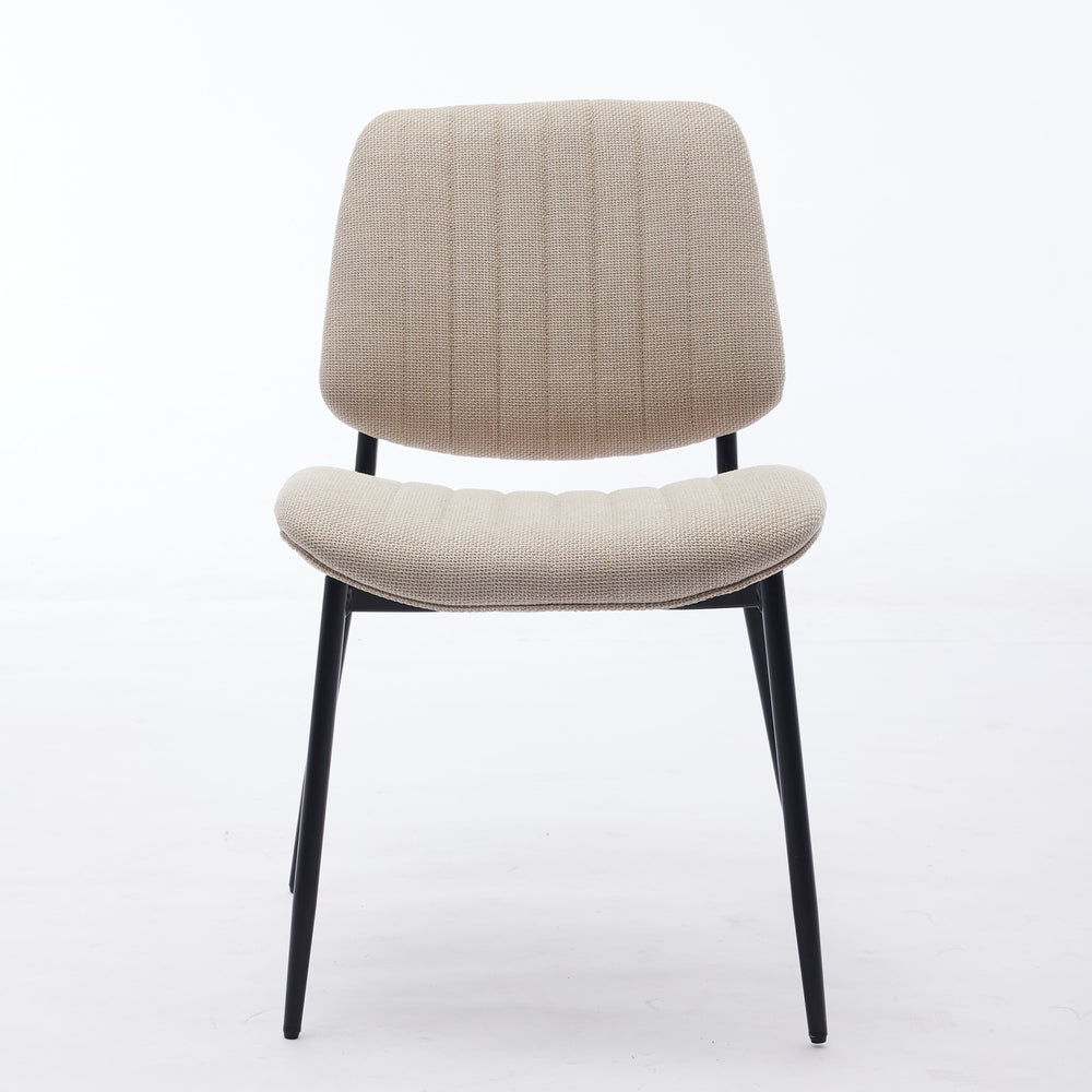 English Elm A&A Furniture Dining Chairs Set Of 2 – Modern Retro Linen Upholstered Comfort For Dining Spaces W1143P194145