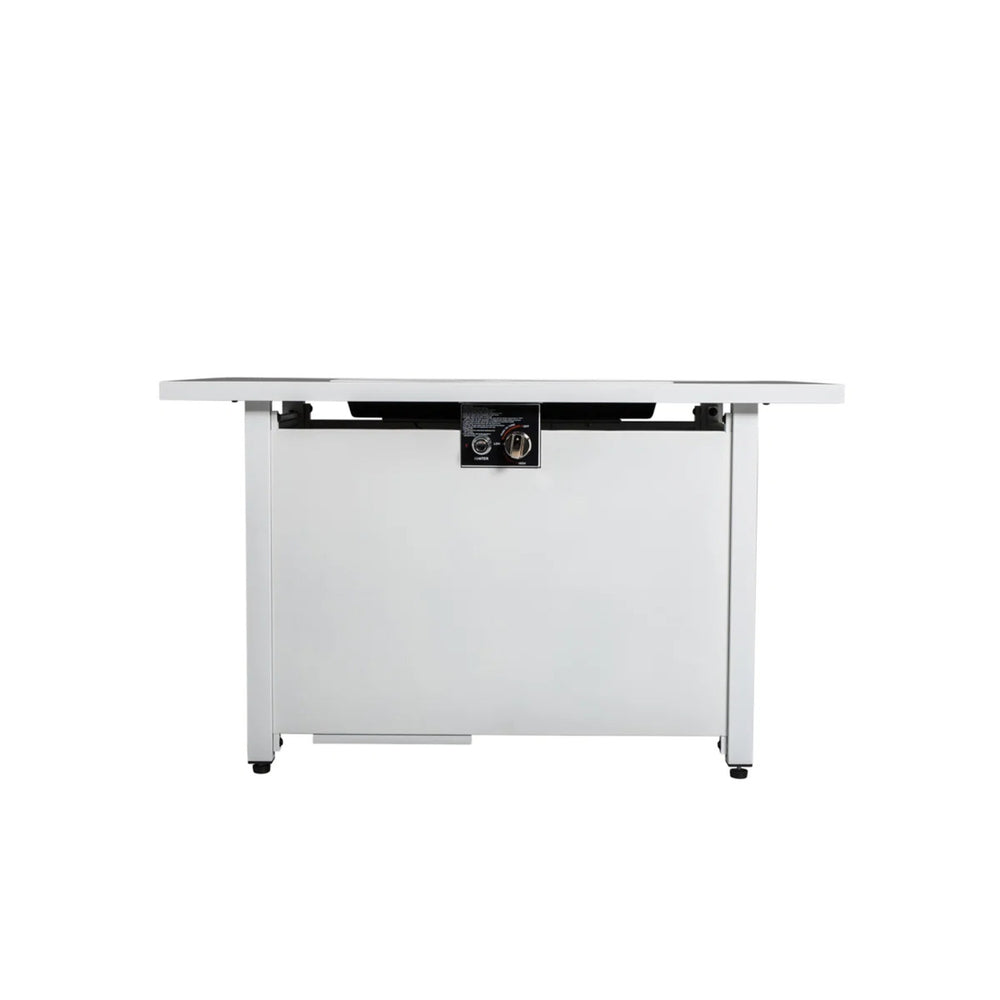 English Elm 43" Metal Rectangular Fire Pit Table — 50,000 BTU Propane Heater, Powder-Coated Steel, Hidden Tank Compartment B120P373114