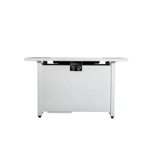 English Elm 43" Metal Rectangular Fire Pit Table — 50,000 BTU Propane Heater, Powder-Coated Steel, Hidden Tank Compartment B120P373114