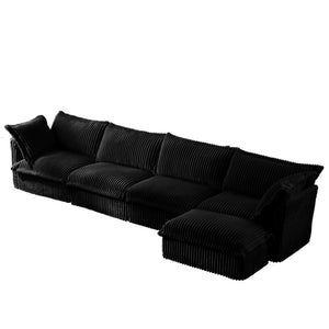 English Elm Slipcovered L Shape Sectional Sofa – Comfy 4-Seater With Washable Covers, Flexible For Any Space! W3041S00100-GIGA