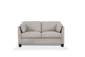 English Elm Matias Italian Genuine Leather Loveseat with Walnut Legs and Tailored Stitching B2726P496935