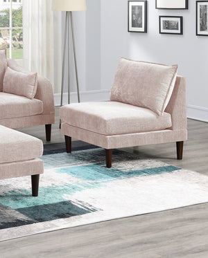 English Elm Beautiful 5-Piece Modular Sectional Set In Blush Pink - Versatile Comfort & Stylish Design For Living Rooms B011S01577-GIGA