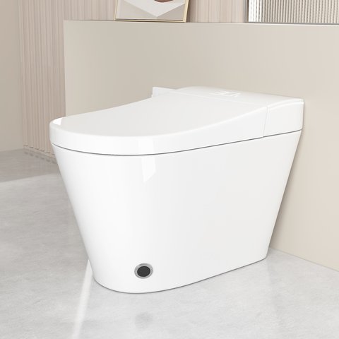 English Elm Unique Smart Bidet Toilet with Auto Open Seat Warm Dryer and Hands Free Flush W3133P414562