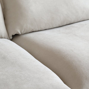 English Elm Sky Cloud Sectional Sofa with Cloud-Like Comfort, Modular L-Shaped Velvet Seating, Removable Covers, Storage Ottoman khaki B341S00016