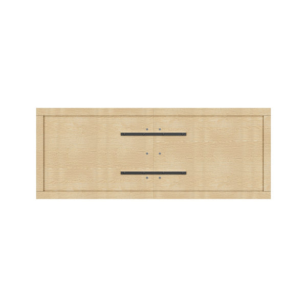 English Elm Modern Wavy Wall-mounted Queen Headboard with Organic Wood Grain Bohemian Bedroom Texture Oak W1820P407911