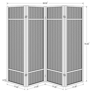 English Elm Sensei Woven Bamboo Folding Screen Fsc Pine Frame Four Panel Room Divider B062P451672