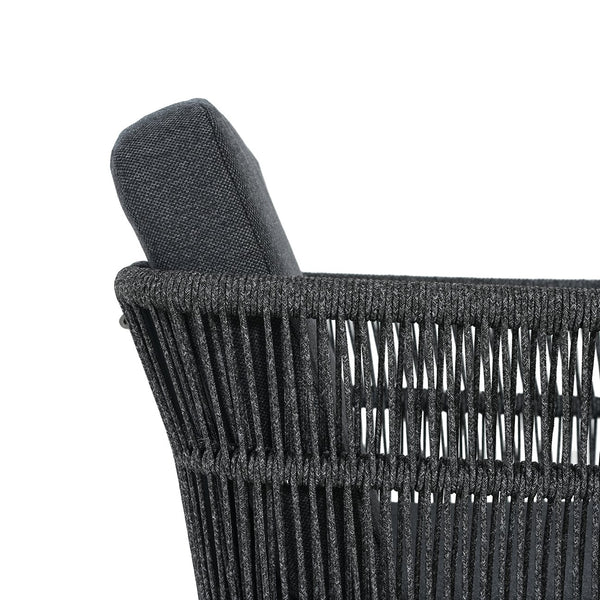 English Elm Outdoor Woven Rattan Aluminum Dining Chairs Set of 2 Coastal Patio Seating Grey N779P368549G