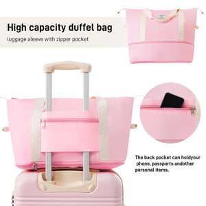 English Elm Hardshell Abs Spinner Luggage Set with Tsa Lock Carry on and Checked Suitcase Trio Light Pink PP309433AAU
