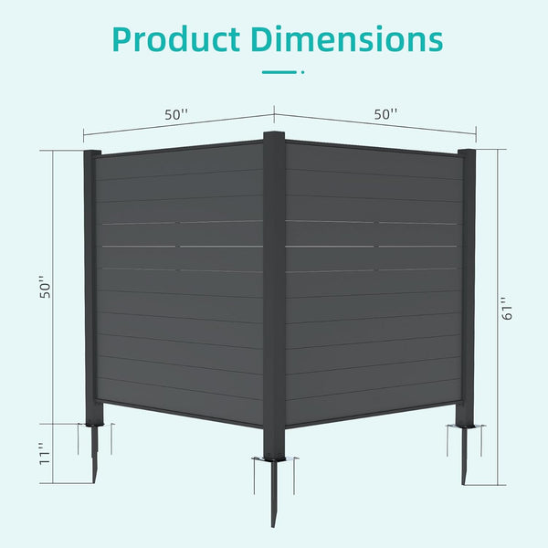 English Elm Outdoor Metal Lattice Privacy Panels Powder Coated Steel Yard Fence Two Piece Set W1859P399497