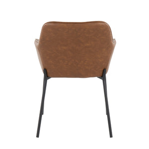 English Elm Daniella Contemporary Dining Chair Set Of 2 In Black Metal & Camel Faux Leather - Stylish Comfort! B202S01331