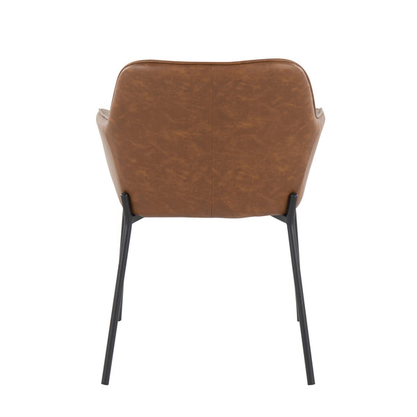 English Elm Daniella Contemporary Dining Chair Set Of 2 In Black Metal & Camel Faux Leather - Stylish Comfort! B202S01331