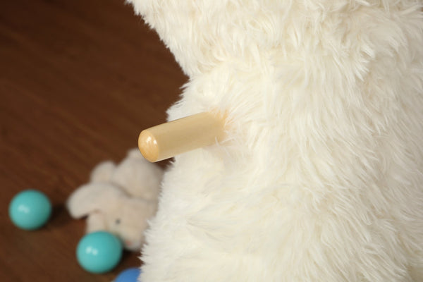 English Elm Kids Alpaca Plush Rocking Toy with Lullaby Sounds Jingle Bells and Safety Belt W3723P374144