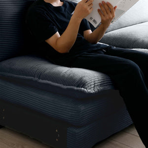 English Elm Comfortable Single Deep Seat Sofa In Soft Grey Corduroy - Stylish Accent For Living Rooms & More! W714S00743