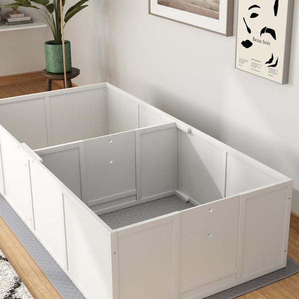 English Elm Pawhut Whelping Box For Dogs - Spacious, Easy-Clean Design With Adjustable Access & Waterproof Pad W2225P249985-GIGA
