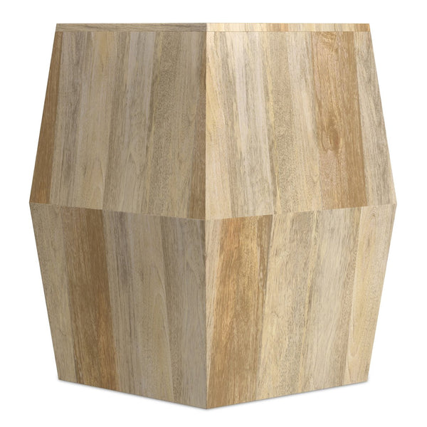 English Elm Terry Solid Mango Wood Side Table Compact Accent for Bedroom Living Room Rustic Charm Natural B136P420278