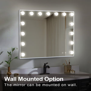 English Elm Vanity Mirror With Lights & Bluetooth Speaker - 15 Led Bulbs, Usb Port, 3 Color Modes, Stylish & Functional W3660P373019-GIGA