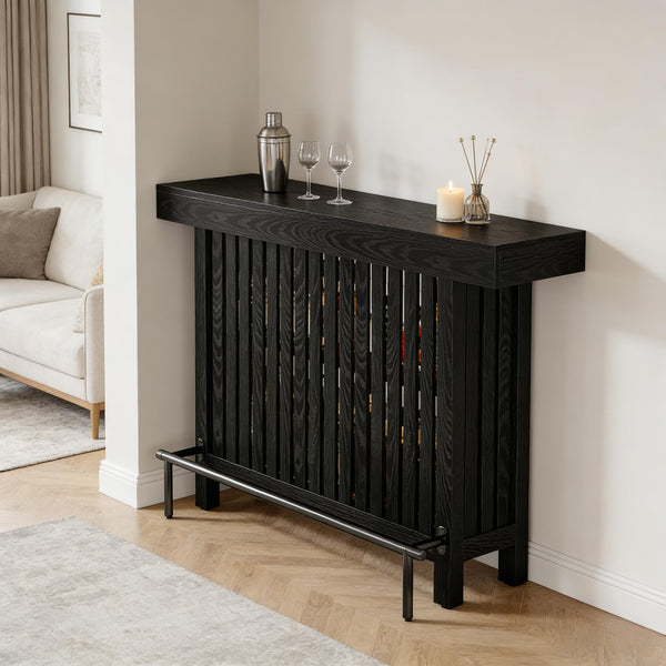 English Elm Bar Table Two Tier Industrial Metal Frame Open Shelf Home Kitchen Entertaining Stand T3971P452182