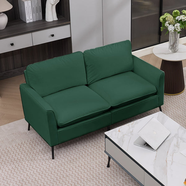 English Elm Ts Cat Paw Faux Leather Accent Chair Nordic Retro Loveseat with Lumbar Support Green W2311S00011